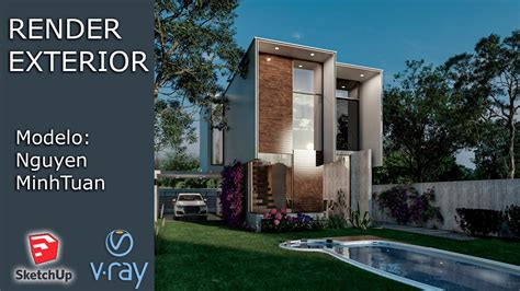 Render Exterior Sketchup Vray 5 Iluminacion Con Hdri Youtube