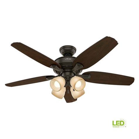 48 espresso led indoor ceiling fan with light kit. Hunter Channing 52 in. LED Indoor New Bronze Ceiling Fan ...