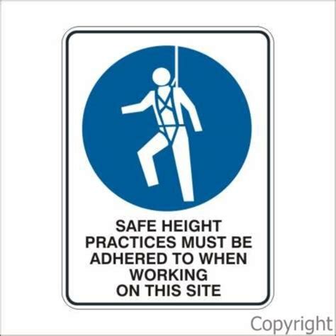 Safe Height Practices Etc Sign With Picture Border Lifting And Safety