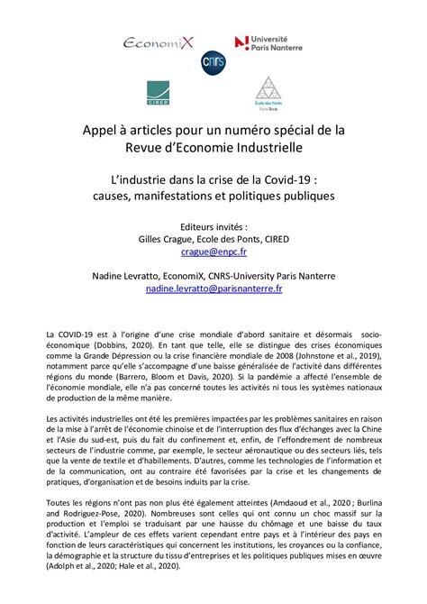 Levratto (à paraître) firm financial soundness and knowledge externalities : Calaméo - Call Numero Special Covid Et Industrie