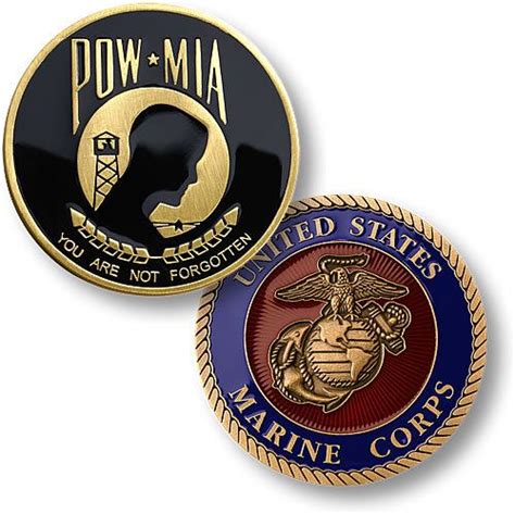 Pow Mia Marine Corps Challenge Coin Meachs Military Memorabilia