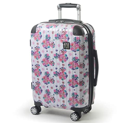 ful disney minnie mouse carry on rolling suitcase hardside travel luggage with spinner wheels