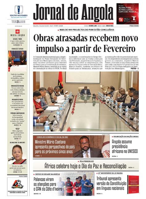 Jornal De Angola Terça 31 De Janeiro De 2023