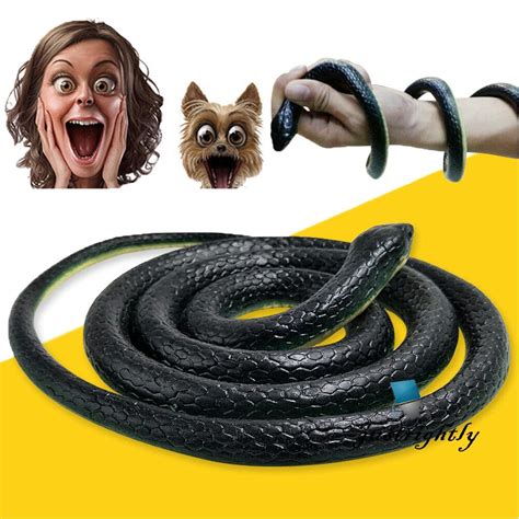 Jry₪fake Realistic Rubber Snake Lifelike Real Scary Toy Prank Party