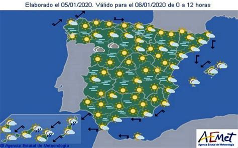 Aemet Pronóstico Del Tiempo En Toda España Hoy 9 De Enero De 2020