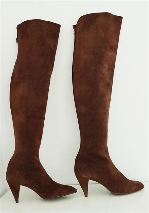 Maud Frizon Tall Brown Suede Boots Size 39 12 59 For Sale At 1stdibs