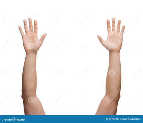 Duas Mãos Do Homem Que Acenam As Mãos Imagem De Stock Imagem De Sinal Apreciar 37707387
