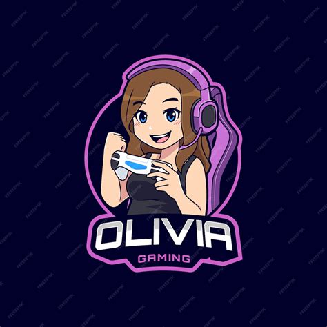 Premium Vector Cute Gamer Girl Mascot Esport Logo Template