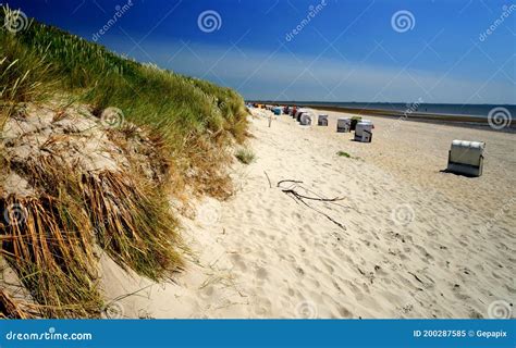 Strand Op Het Eiland Foehr Duitsland Stock Afbeelding Image Of