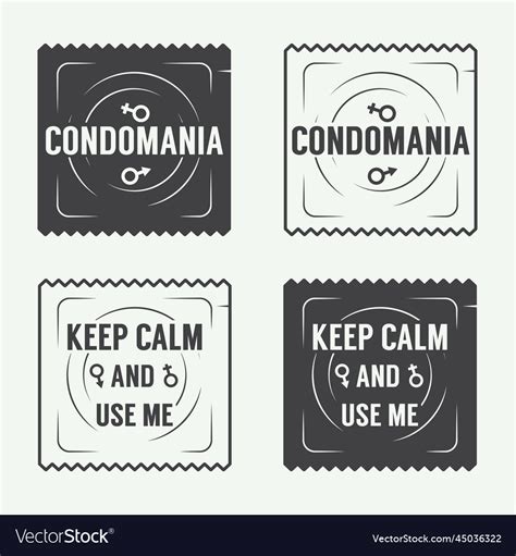 Set Of Vintage Condoms And Sex Labels Logo Badge Vector Image
