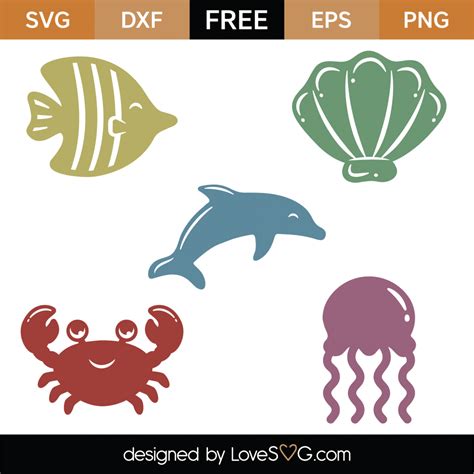 Free Sea Creatures Svg Cut File