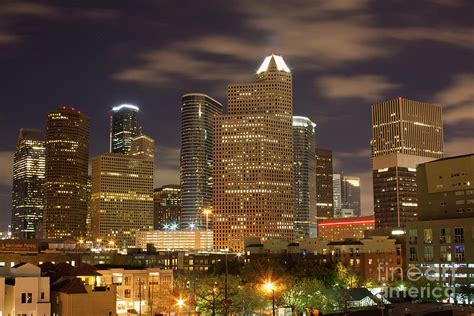 Houston Night Cityscape 1 Photograph By Jim Schmidt Mn Fine Art America