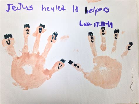 Jesus Heals The 10 Lepers Craft Hand Sundayschoolist