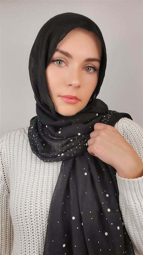Dazzle Black Hijab Hooriyah Collection Online Hijab Store