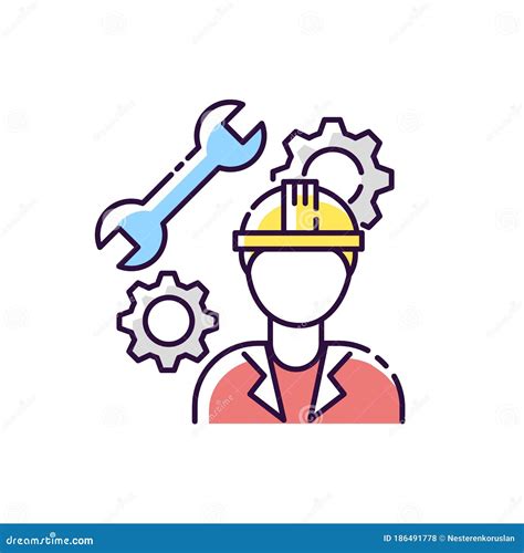Mechanical Engineer Rgb Color Icon Stock Vector Illustration Of