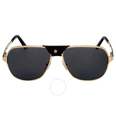 Cartier Grey Pilot Polarized Men S Sunglasses Ct0165s00760 Ct0165s00760 843023135539