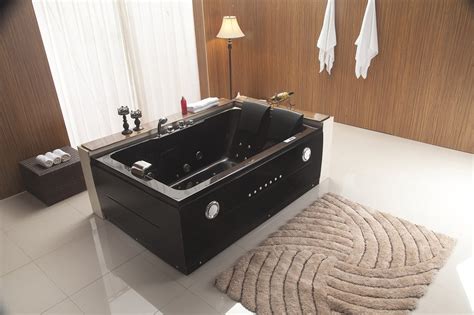 Black 2 Person Indoor Whirlpool Hot Tub Spa Hydrotherapy Massage