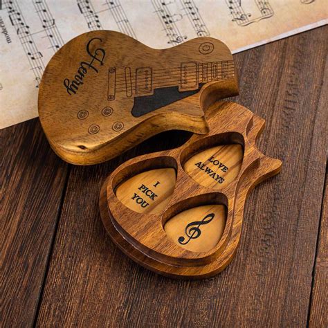 Personalized Wooden Guitar Picks for Guitar Lover