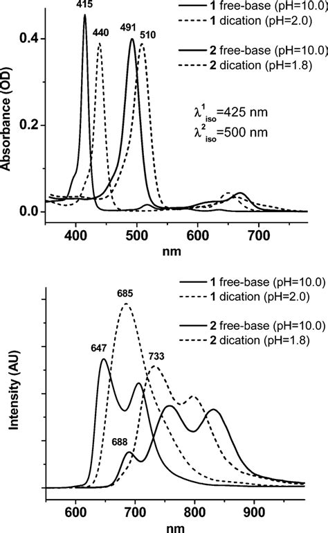 Absorption And Corrected Fluorescence Spectra Of Porphyrin Dendrimers