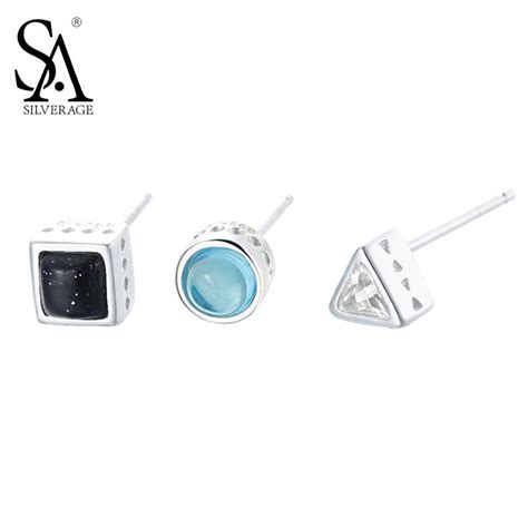 SA SILVERAGE Real 925 Sterling Silver Jewelry Earrings Hot Sale Classic
