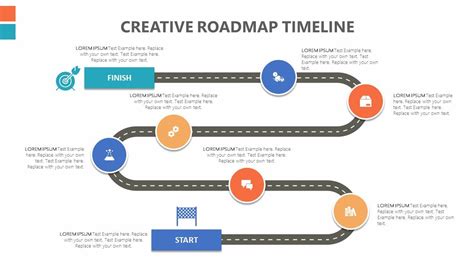 The Creative Road Map Powerpoint Timeline Helps You Show The Path That