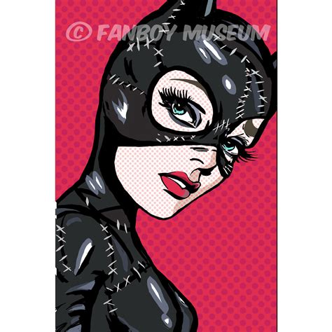 Catwoman Pfeiffer Lichtenstein Girl Pop Art Print Etsy