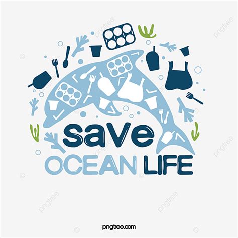 Marine Life White Transparent Save Marine Life Plastic Protect The