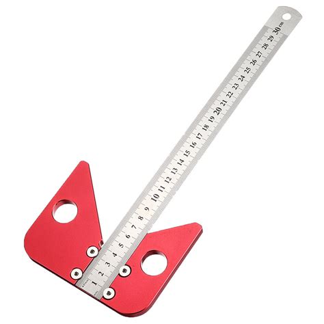 Woodworking center scriber 45 degrees angle line caliber ruler wood