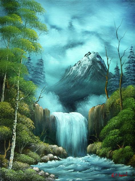 Happy Waterfall Painting By Sead Pozegic Fine Art America