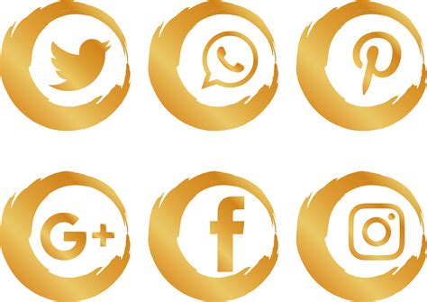 Download Facebook Instagram Twitter Icons Png Facebook Logo Gold Png
