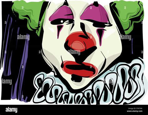 Sad Clown Drawing Illustration Stock Photo Alamy