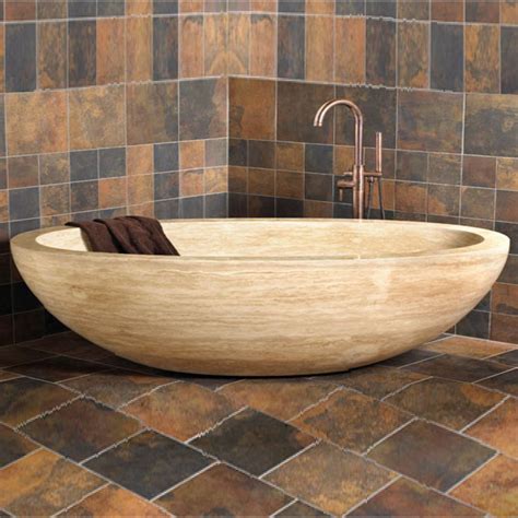 Wholesale Oval Shape Brown Stone Freestanding Bathtub Factory And