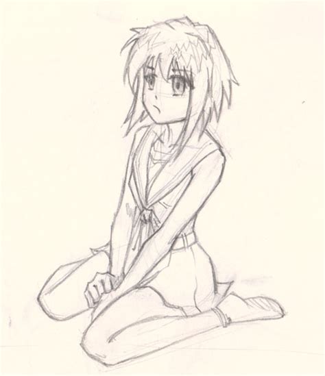How To Draw Anime Girl Sitting Pose Drawing And Digital