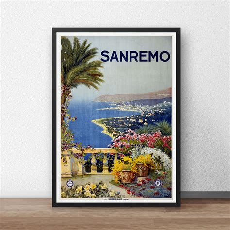 Sanremo Poster Sanremo Print Sanremo Art Sanremo Travel Vintage