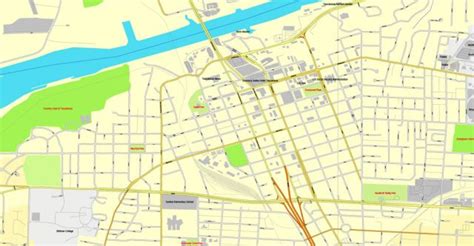 Tuscaloosa Alabama Us Exact Vector Street City Plan Map V309 Full