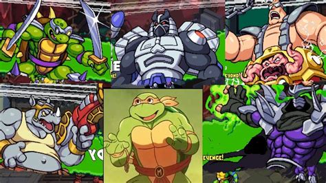 Teenage Mutant Ninja Turtles Shredders Revenge All Bosses Intros