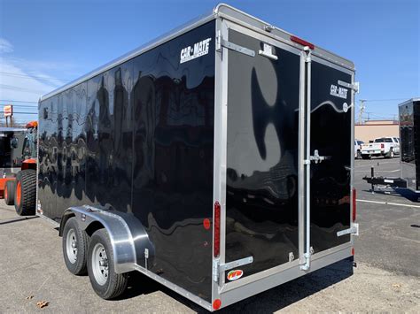 Enclosed Cargo Trailer 7x16′ Black Barn Car Mate Custom 6″ Up Rons