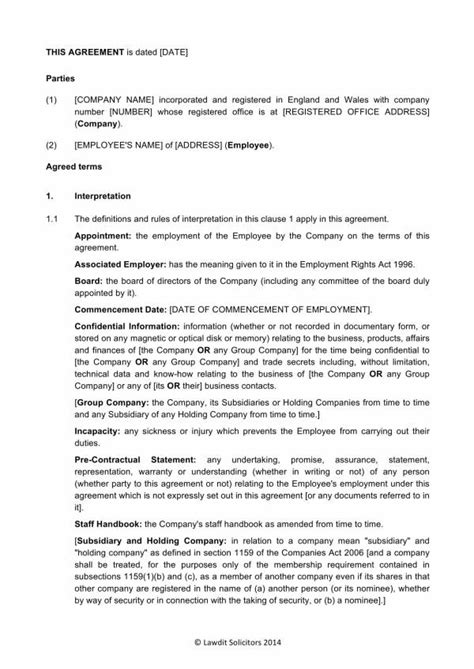 Free 11 Executive Employment Agreement Templates In Pdf