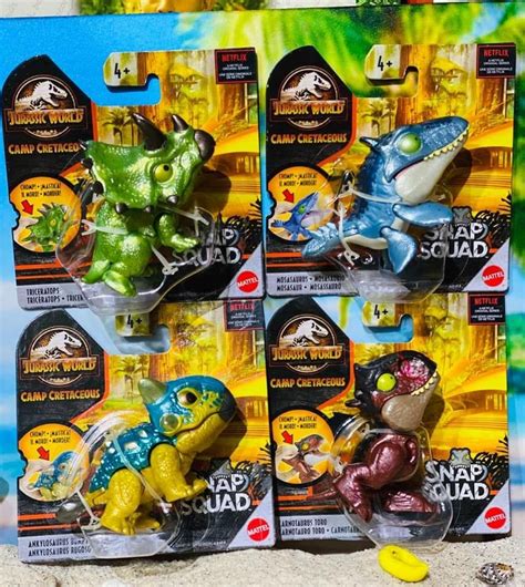 Mattel Jurassic World Snap Squad Mini Figures Set Of 4 Wave 6