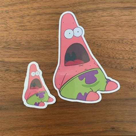 Tiny Patrick Star Shocked Vinyl Sticker Etsy