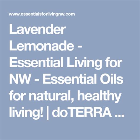 Lavender Lemonade Recipe Lavender Lemonade Doterra Wellness