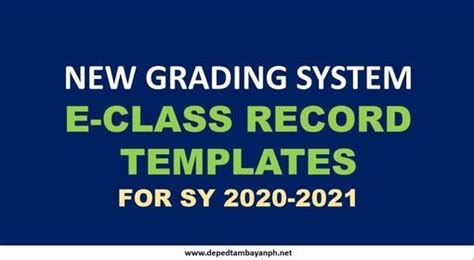 Grade boundaries are determined by an awards. New Grading System and Electronic Class Record Templates ...