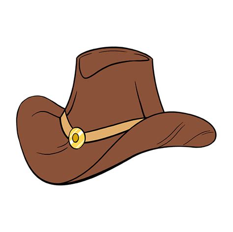 Learn How To Draw A Cowboy Hat Easy Step By Step Drawing Tutorial For