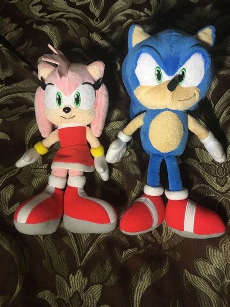 Rare Sanei Amy Rose And Sonic Plush Sonic The Hedgehog 1874817292