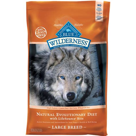 This grain free dog food contains more of the salmon and chicken dogs love. Blue Buffalo Wilderness Large Breed Dog Food, 24 Lb ...