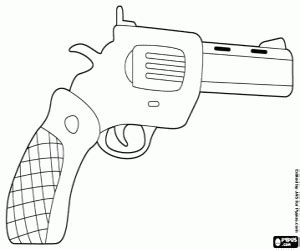 Kleurplaat De revolver, een soort pistool kleurplaten