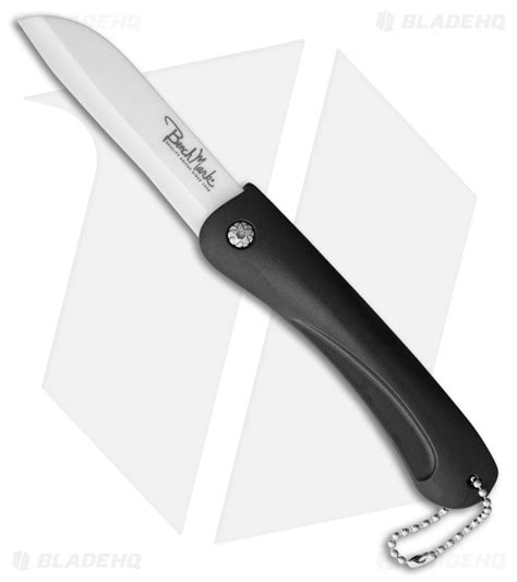 Benchmark Ceramic Folding Knife Black Rubber Handle 3 White Blade Hq