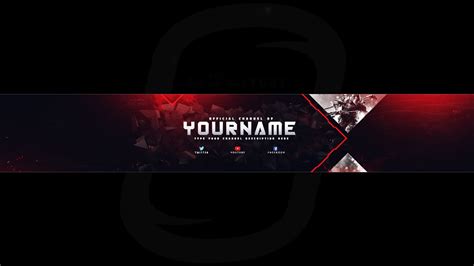 Photoshop Gaming Banner Channel Art Template Psd Download Youtube