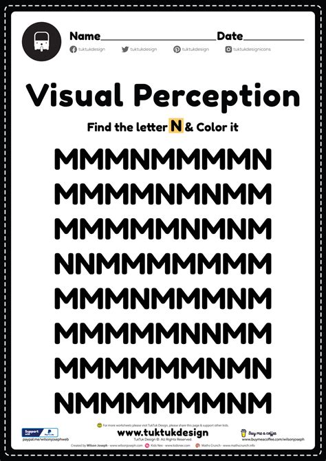 Visual Perceptual Activity Skills Free Printable Pdf