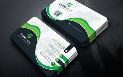 Green Color Business Card Corporate Identity Template Business Cards